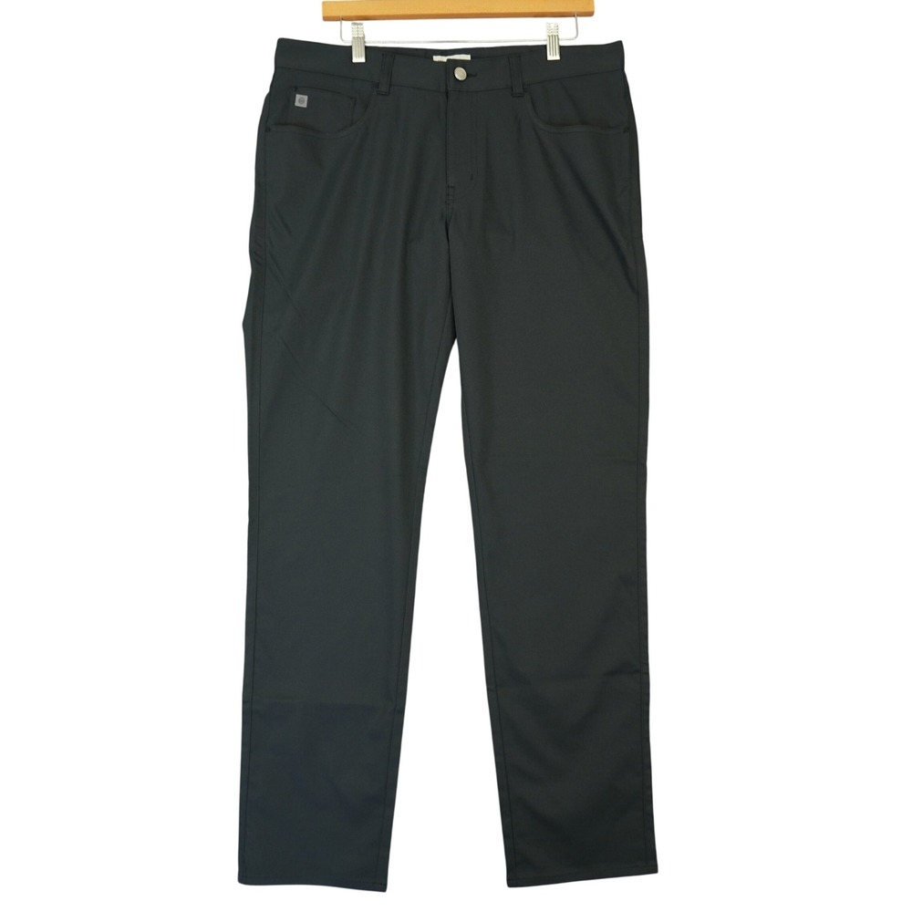 Peter Millar Pants Men 34x32 Black Crown Sport Performance 5-Pocket EB66 Golf